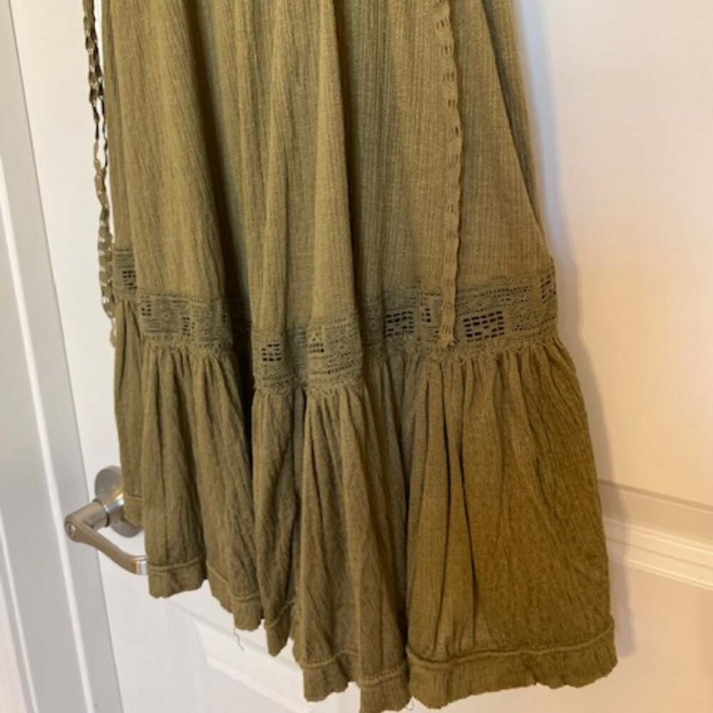 Free People Sweet Thing Tunic Mini Dress Lace Moss Size XS - Picture 9 of 16